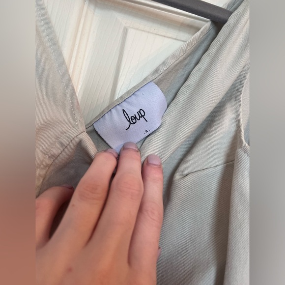 loup Slate Tie Strap Coveralls Beige Size Small - Picture 3 of 3